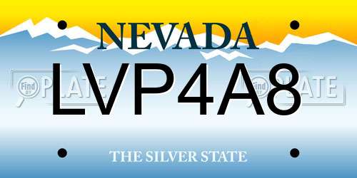 LVP4A8 Nevada License Plate