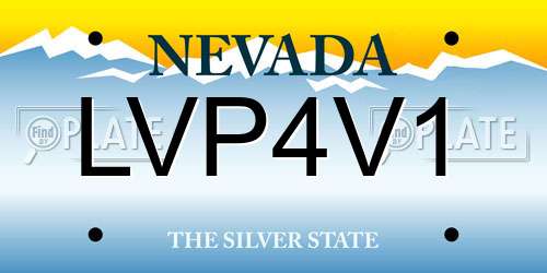 LVP4V1 Nevada License Plate