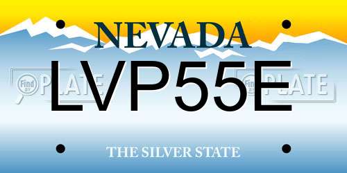 LVP55E Nevada License Plate