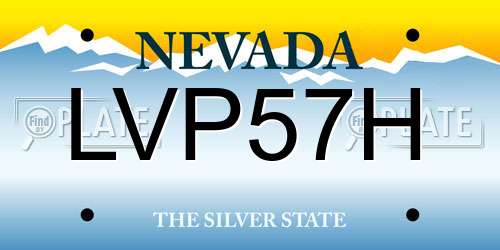 LVP57H Nevada License Plate
