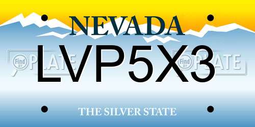 LVP5X3 Nevada License Plate