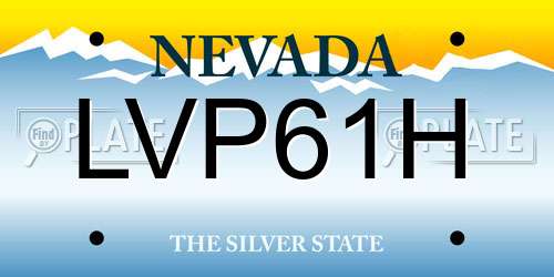 LVP61H Nevada License Plate