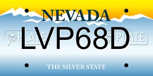 LVP68D Nevada License Plate