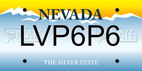 LVP6P6 Nevada License Plate