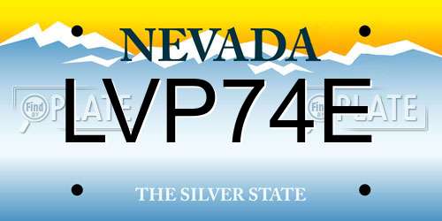 LVP74E Nevada License Plate
