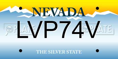 LVP74V Nevada License Plate