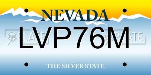 LVP76M Nevada License Plate