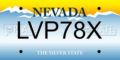 LVP78X Nevada License Plate