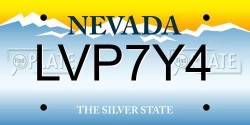 LVP7Y4 Nevada License Plate