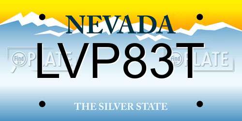 LVP83T Nevada License Plate