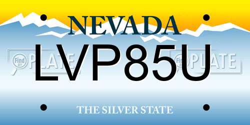 LVP85U Nevada License Plate