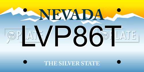 LVP86T Nevada License Plate