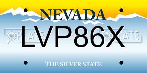 LVP86X Nevada License Plate