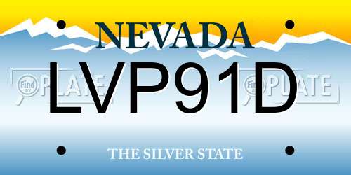 LVP91D Nevada License Plate