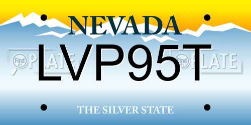 LVP95T Nevada License Plate