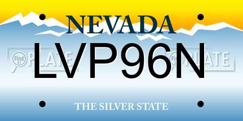LVP96N Nevada License Plate