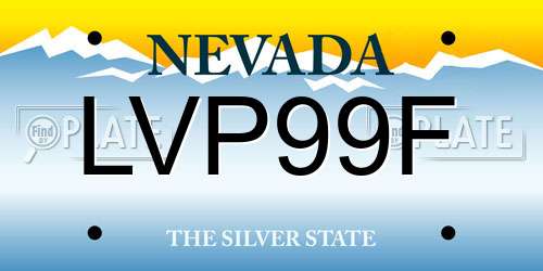 LVP99F Nevada License Plate