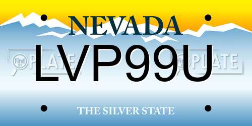LVP99U Nevada License Plate