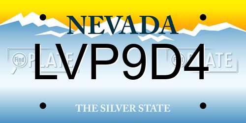LVP9D4 Nevada License Plate