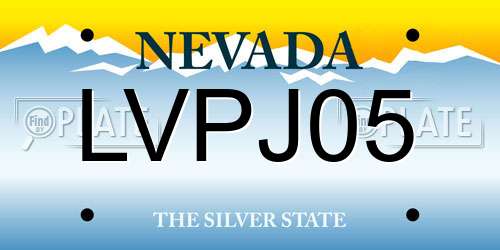 LVPJ05 Nevada License Plate