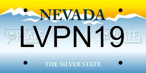 LVPN19 Nevada License Plate