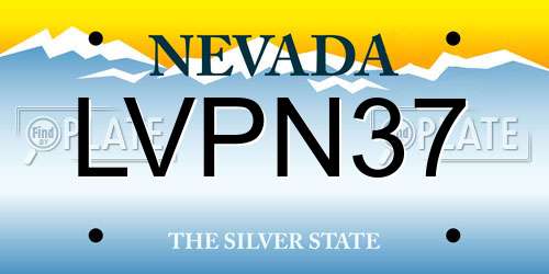 LVPN37 Nevada License Plate
