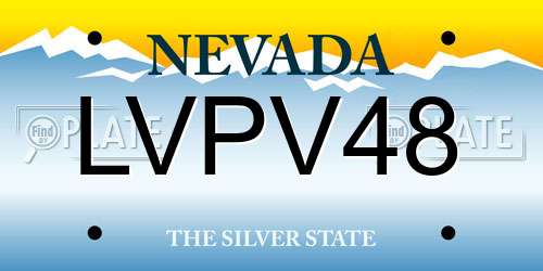 LVPV48 Nevada License Plate