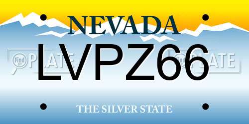 LVPZ66 Nevada License Plate