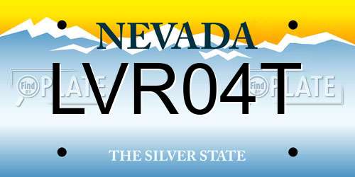 LVR04T Nevada License Plate