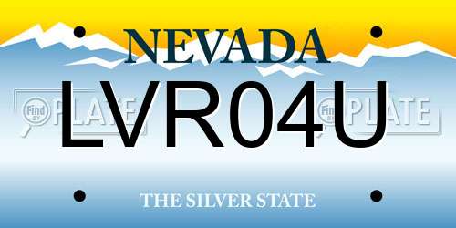 LVR04U Nevada License Plate