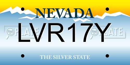LVR17Y Nevada License Plate