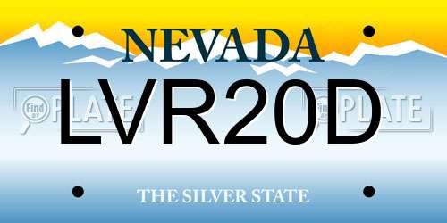 LVR20D Nevada License Plate
