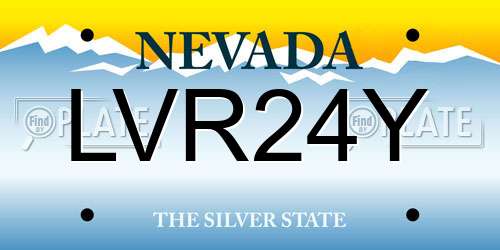 LVR24Y Nevada License Plate