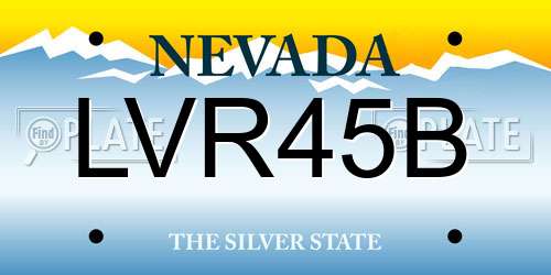 LVR45B Nevada License Plate