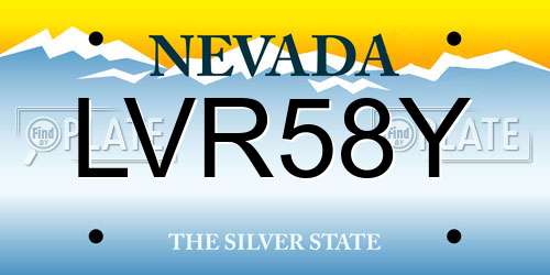 LVR58Y Nevada License Plate