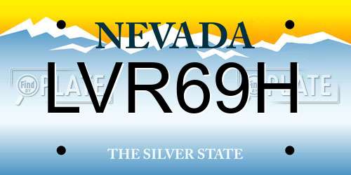 LVR69H Nevada License Plate