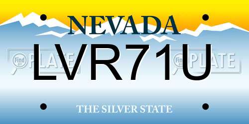 LVR71U Nevada License Plate