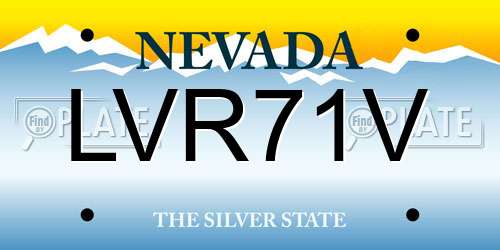 LVR71V Nevada License Plate