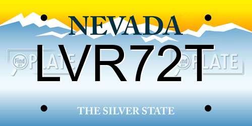 LVR72T Nevada License Plate