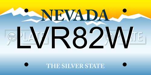 LVR82W Nevada License Plate