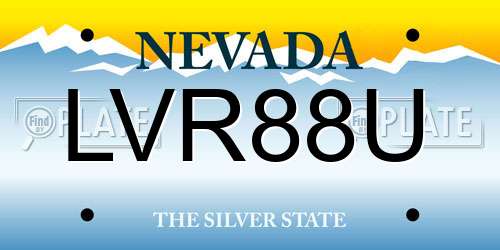 LVR88U Nevada License Plate