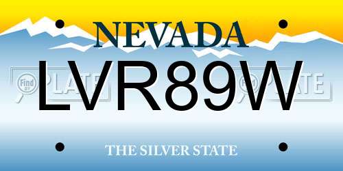 LVR89W Nevada License Plate