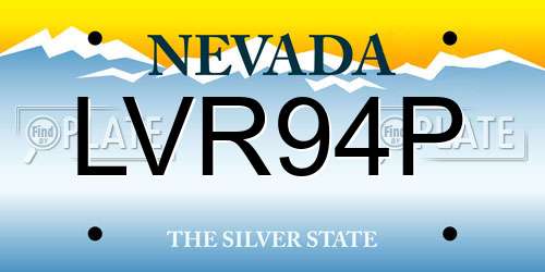 LVR94P Nevada License Plate