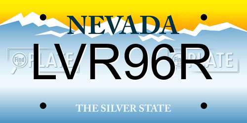 LVR96R Nevada License Plate