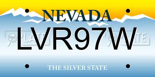 LVR97W Nevada License Plate