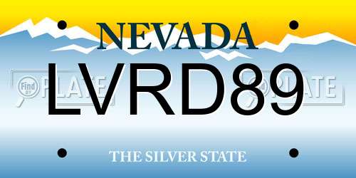 LVRD89 Nevada License Plate