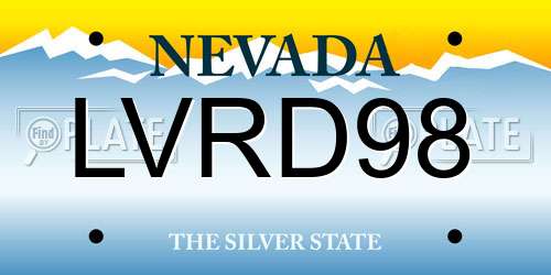 LVRD98 Nevada License Plate