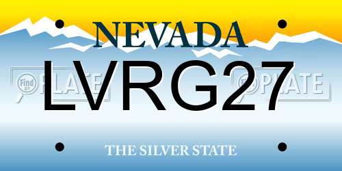 LVRG27 Nevada License Plate