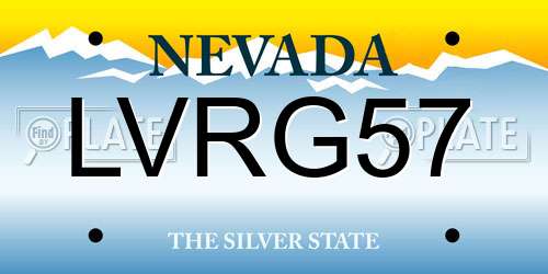 LVRG57 Nevada License Plate