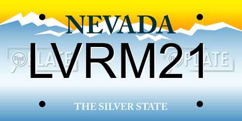 LVRM21 Nevada License Plate